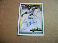 DAVE STEWART - 2026 TOPPS SERIES 1 1991 THROWBACK ON CARD AUTOGRAPH - ATHLETICS 
