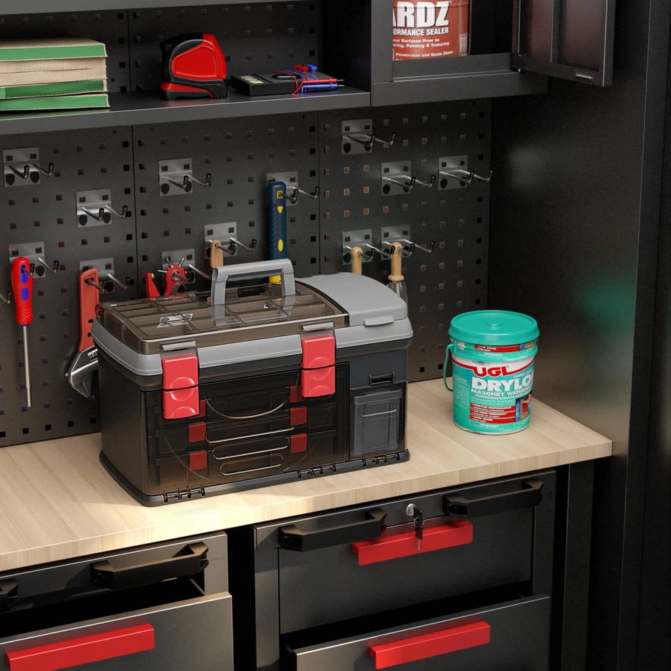 Caja de aparejos de pesca de 5 capas con divisores y almacenamiento superior 3 cajas utilitarias extraíbles Foto 3 de 4