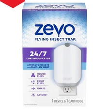Zevo Flying Insect Indoor Fly Trap: Easy,Mess-Free Solution - Light Trap Catches
