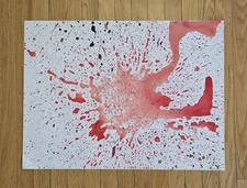 ORIGINAL Abstract Action Art Painting JAY CLIFFORD Worcester MA Latex 20x27