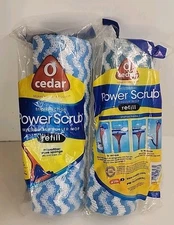 Lot of 2 O Cedar Roller Mop Refill Power Scrub Microfiber Wave Sponge NEW