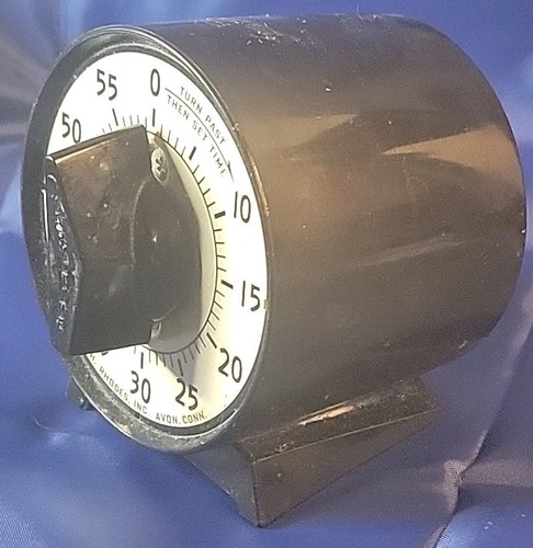 Vintage Dark Room 60 min. Timer M.H. Rhodes 1950's Works Art Deco 