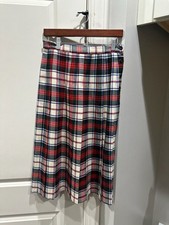 Preswick Moore Vintage 100 Wool Plaid Midi Skirt Made in Great Britain