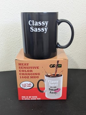 GR8AM Heat Sensitive Color Changing 16oz Mug ''Classy Sassy & a bit Smart Assy'' 