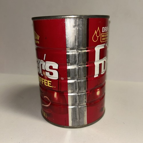 Vintage Mountain Grown Folgers Coffee Can Tin Metal 16 oz 1 lb Can No Lid - Picture 2 of 8
