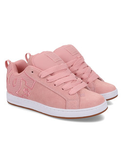 DC Shoes Court Graffik Chaussures Femme - Noir Et Rose, 37 EU - Tige Nubuck/cuir, Semelle Crantée