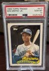 1989 KEN GRIFFEY JR TOPPS TRADED ROOKIE PSA 10  MARINERS NEW LABEL 50-50? (400)