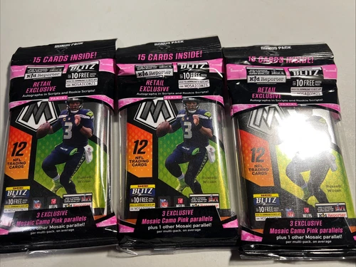 2021 PANINI MOSAIC FOOTBALL VALUE CELLO BONUS FAT PACK LOT OF 3 