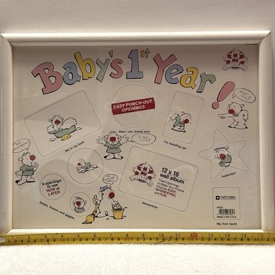 Rare Vintage Baby s First Year! Picture Collage Frame Squeezings Decorel 17 X 13