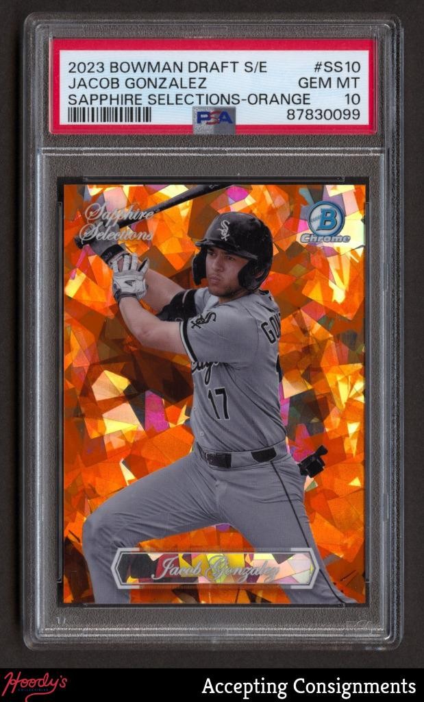 2023 Bowman Chrome Sapphire Selections Orange Jacob Gonzalez /25 ROOKIE PSA 10