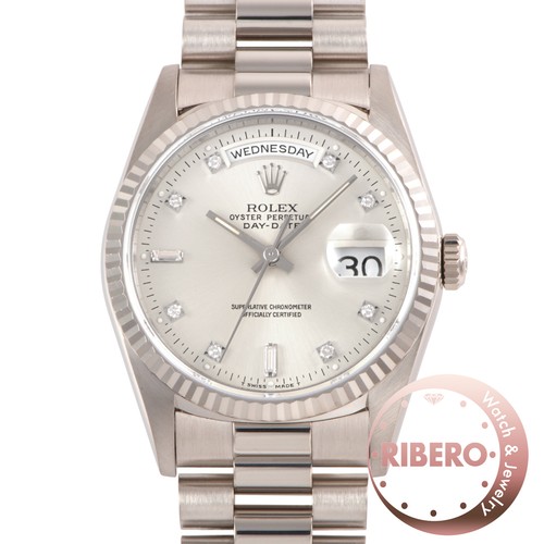 ROLEX Day date 18239A E number Tritium K18WG Free Shipping with Box