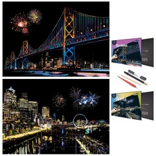 Scratch Rainbow Painting Art Paper,Scratch Art Crafts Set for AdultsandKids,S...