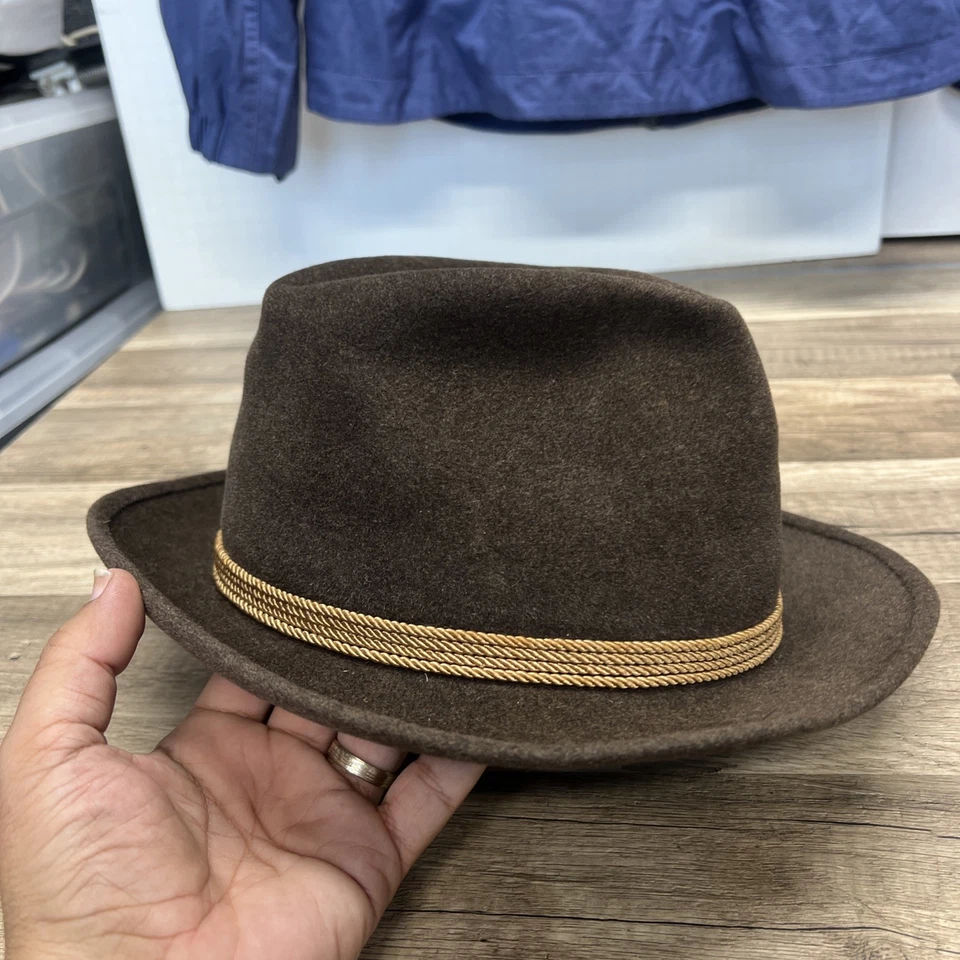 Vintage J.W. Robinson Co. of California Hombres Castor Whoo talla 6 7/8 Foto 2 de 4