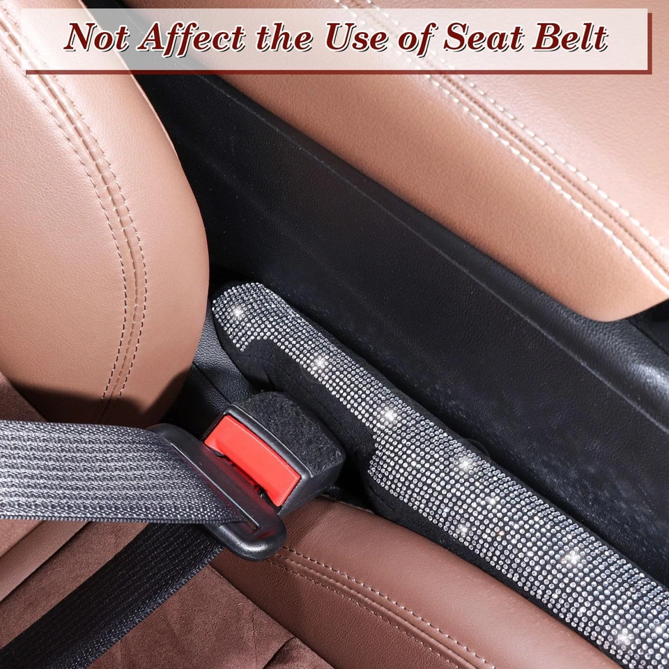 Relleno de hueco de asiento de coche Bling ajuste universal para coche SUV camión, juego de 2 gritos hechos a mano Foto 3 de 4