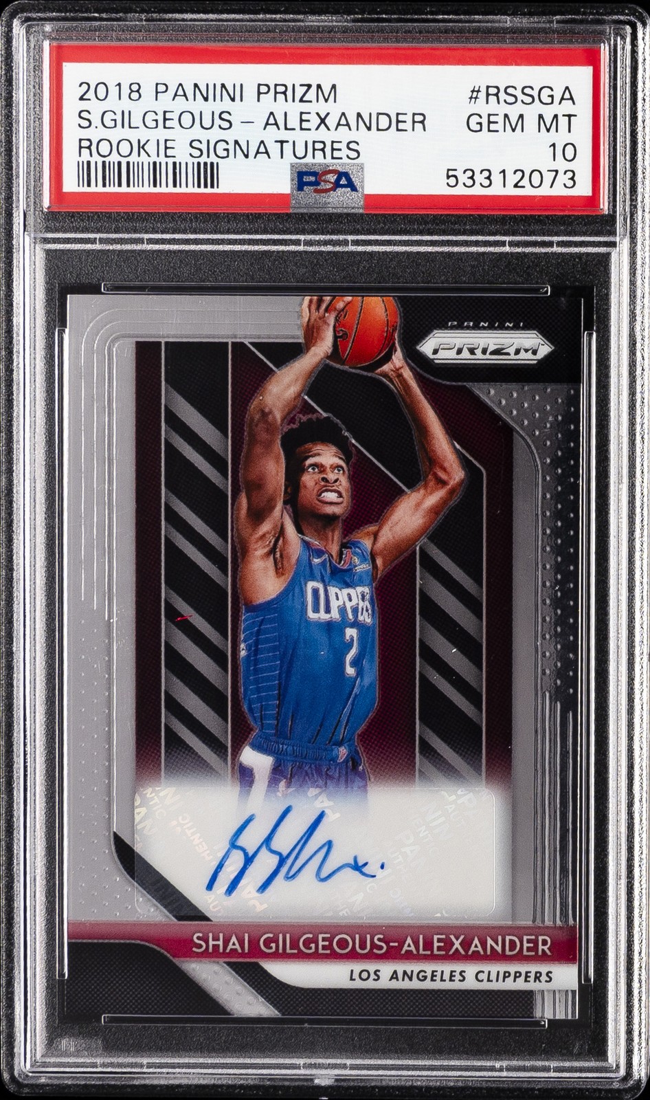 2018 PANINI PRIZM RC SIGNATURES SHAI GILGEOUS-ALEXANDER ROOKIE RC PSA 10 AUTO
