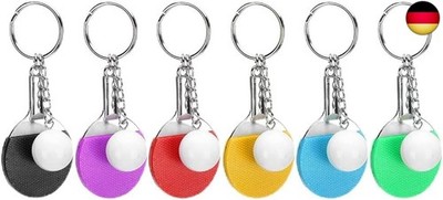 Cikonielf 6Pcs Tischtennis Schlüsselring Niedlich Mini Design Anhänger S