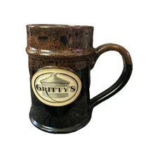 Mt. Abram GRITTY’S Brew Pub Tankard Beer Mug 2 Sided Sunset Hill Stoneware Maine