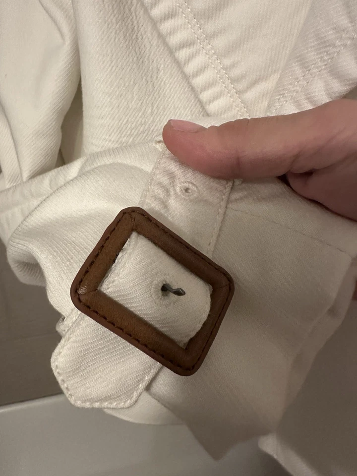 Chaqueta de Invierno Ann Taylor Crema Recortada Doble Pecho Talla 10 Foto 4 de 4