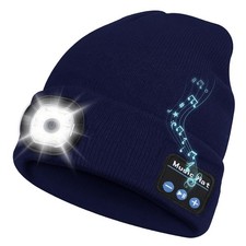 Bluetooth Beanie Hat with Light Headphones, Gifts for Men Women