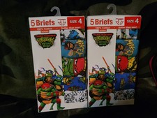 2 Pc Lot Teenage Mutant Ninja Turtles Underwear Briefs Boys Size 4