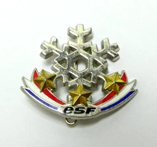 ESF FLOCON 3 ETOILE INSIGNE BROCHE MEDAILLE ECOLE SKI FRANCE BADGE BREVET MERITE