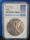2024 NGC MS 70 American Silver Eagle Dollar, 1oz .999 Fine Silver $1 Coin FDOI