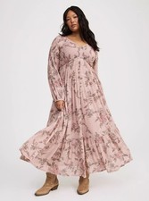 TORRID Smocked Maxi Dress Floral Pink NWT New 4X