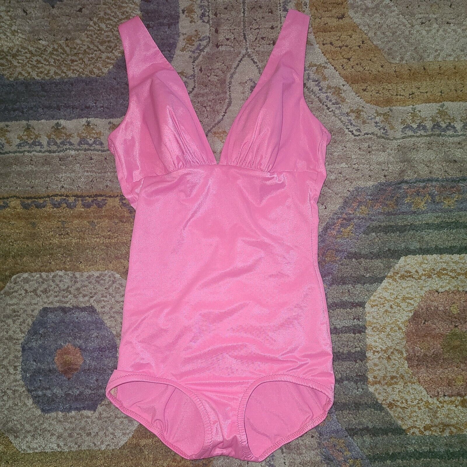 Vintage 1960s Hot Pink One Piece Swimsuit Size Sm… - image 1