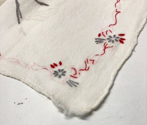 Sheer Ivory Cream Pink and Gray Floral Scarf - Picture 4 of 6