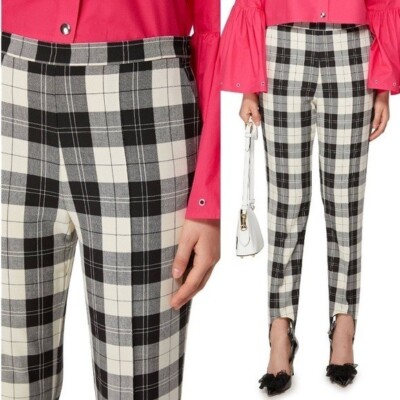 Baum Und Pferdgarten Naleen Tailored Trousers in Ivory & Black Check US:4 EU:36