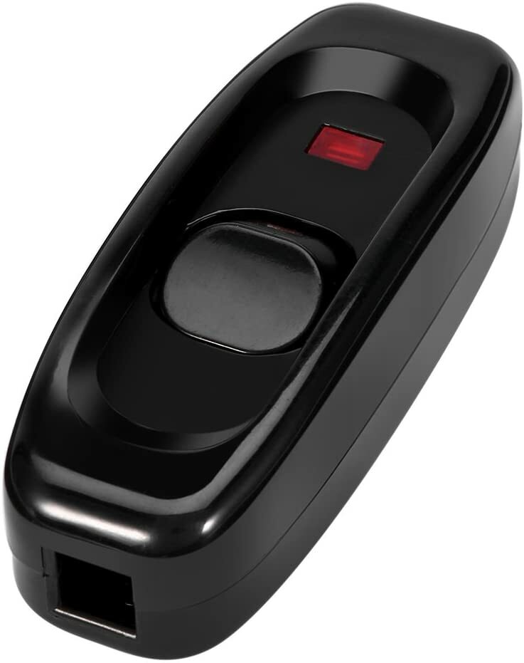 240V 10A Inline ON/OFF Button Table Lamps Desk Light Cord Cable Switch ...