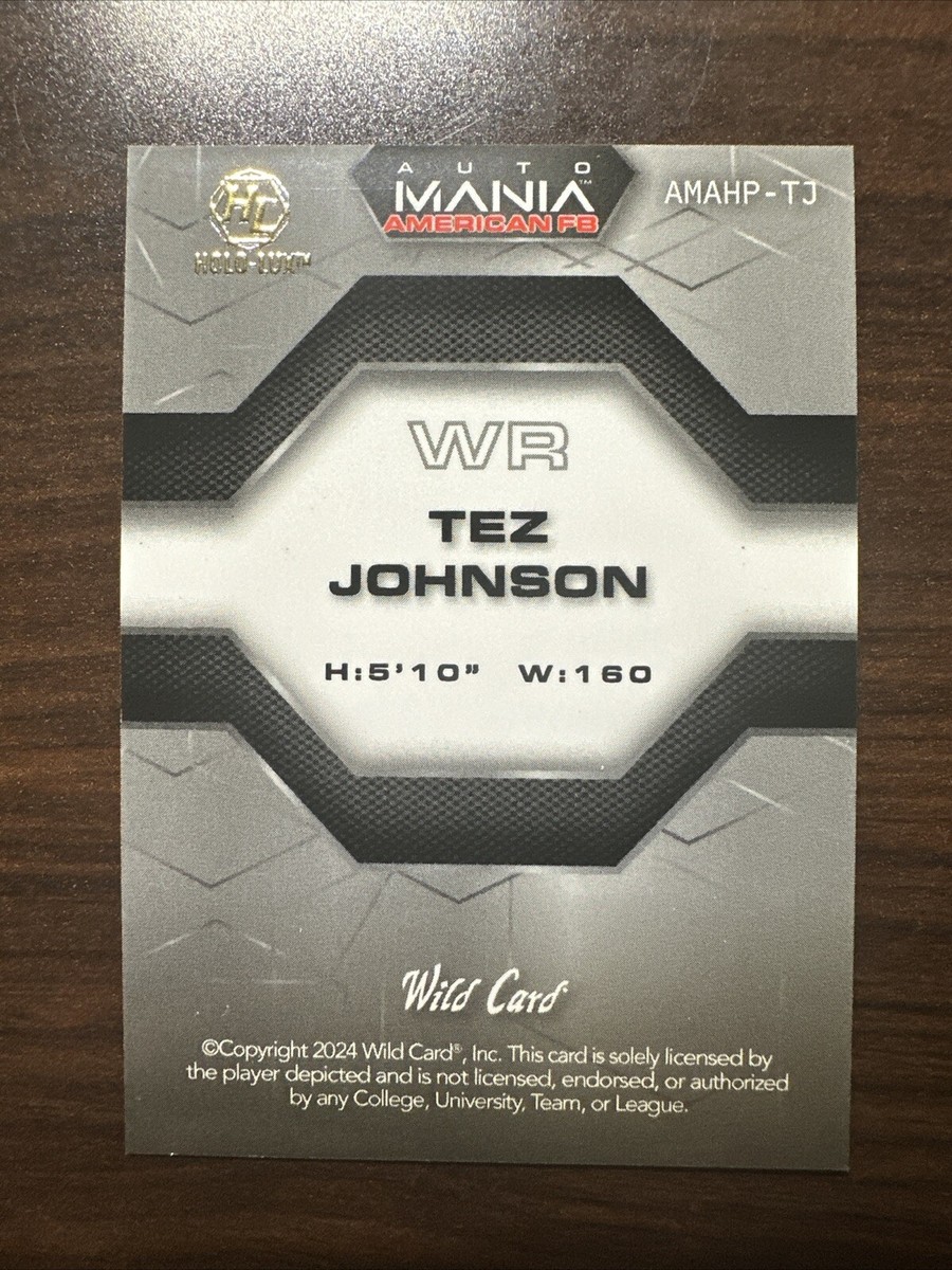 2024 Wild Card Auto Mania The National Exclusive Tez Johnson 1/1