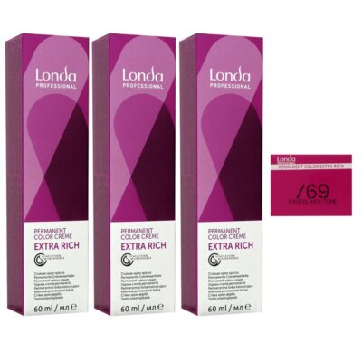 Londa Professional permanente Cremehaarfarbe Extra Rich 3 x 60 ml /69 mixton pas