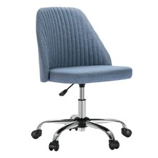 Fabric Vanity Office Desk Chair with Wheels Mid Back Home Swivel Chair