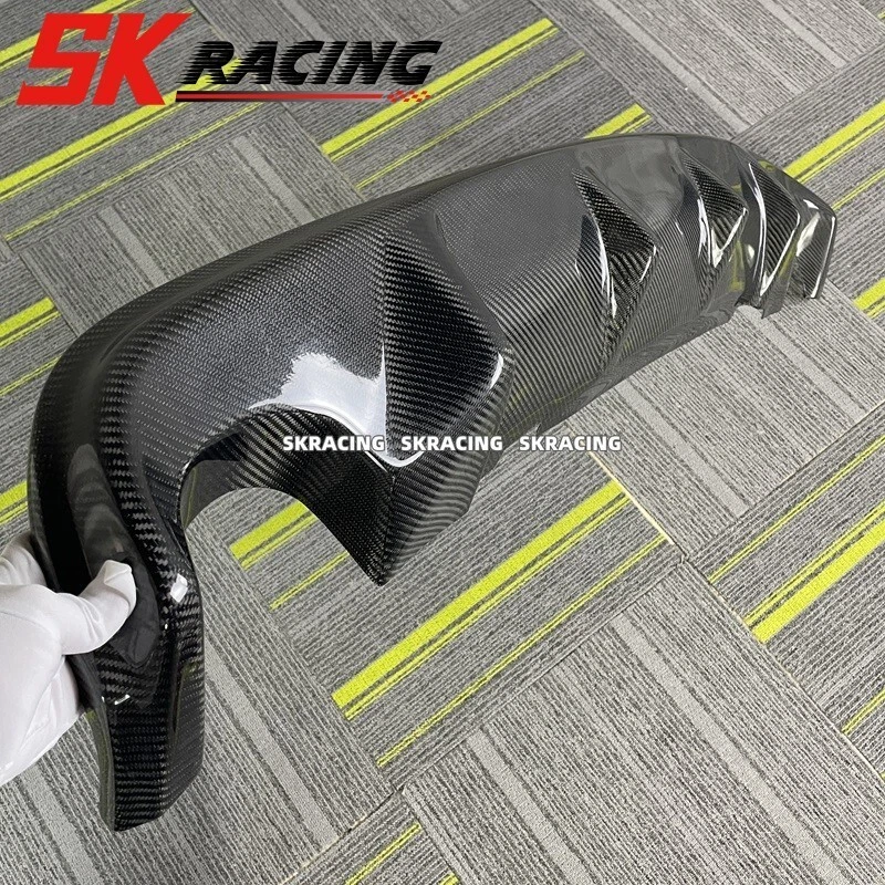 Kit de labios difusores de parachoques trasero de fibra de carbono real para Infiniti Q70 Q70L 2015-2019 Foto 2 de 4