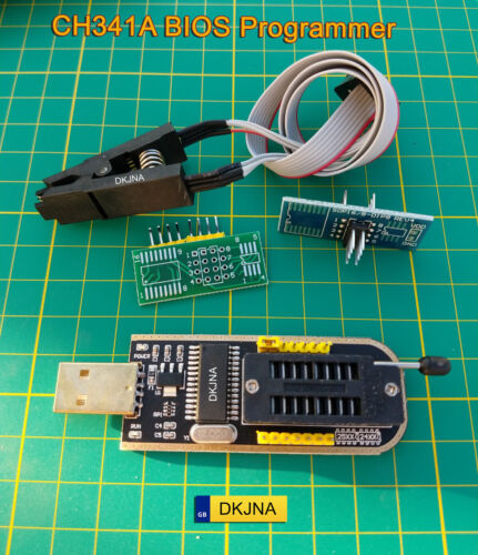 CH341A BIOS USB Programator Flasher Writer 24 25 Series EEPROM SOP Clip Adapter - Zdjęcie 1 z 9