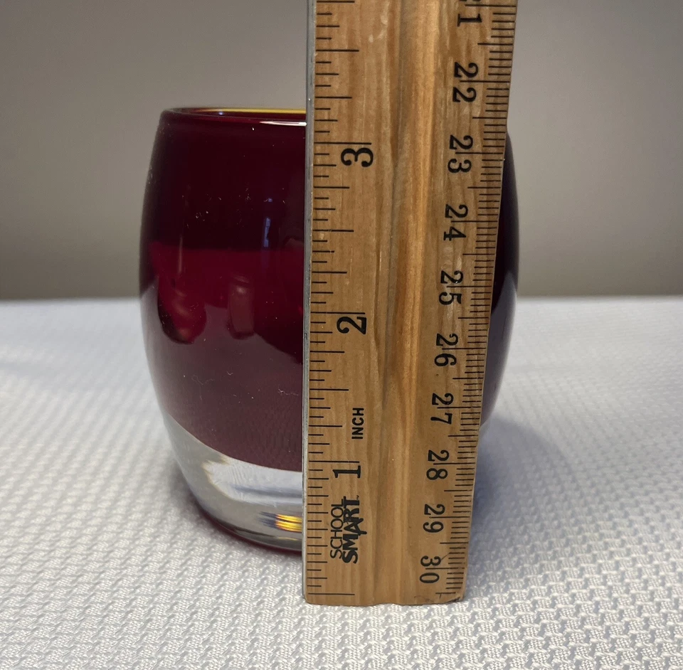 Ящик и бочка рубиновый красный тяжелое красное стекло обетные подсвечники Польша - Изображение 3 из 4