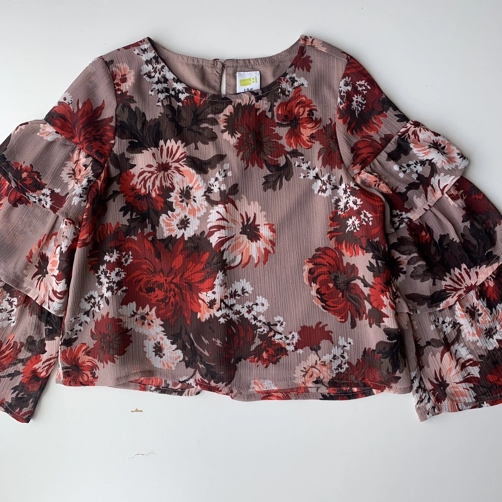 Crazy 8 Girls Floral Shirt For Size:5-6