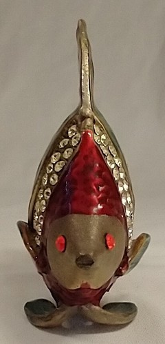 Tropical Fish Hinged Enameled Trinket Box Bejeweled Sea Life Rhinestones Reef - Picture 5 of 12