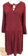 Old Navy Maroon Drop-Waist Dress Sz M Tall Knee Length