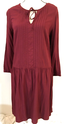 Old Navy Maroon Drop-Waist Dress Sz M Tall Knee Length | eBay