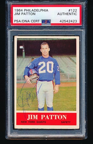 1964 Philadelphia signed handsigniert Jim Patton #122 d. 1972 1/1 PSA A