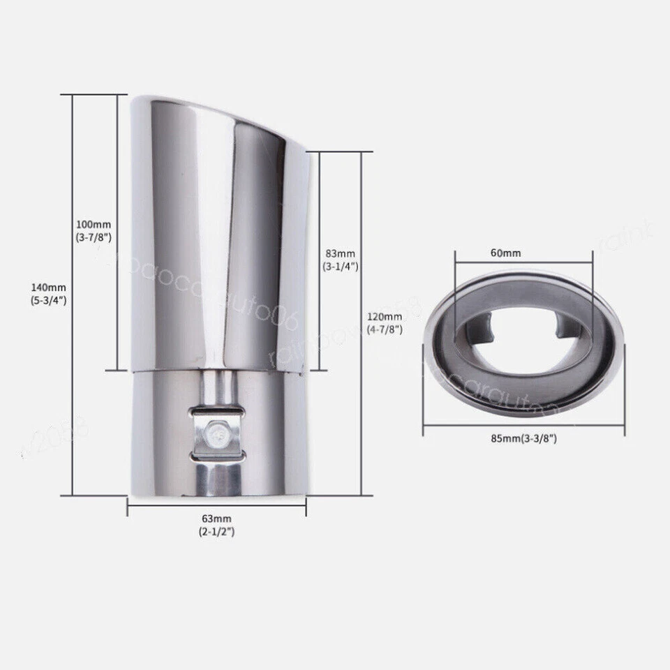 Chrome Stainless Steel Rear Exhaust Pipe Tail Muffler Tip For Chevrolet Impala Foto 2 de 4