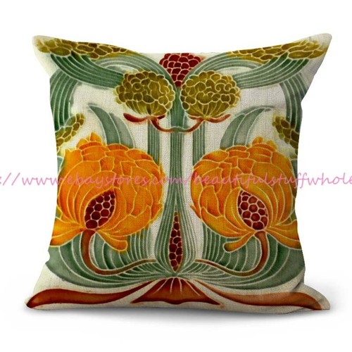 art nouveau floral tile cushion cover washable throw pillow covers eBay