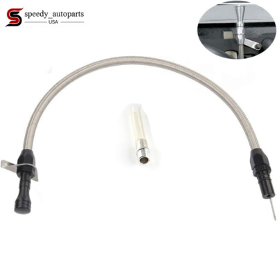 For Chevy GM TH350 Flexible Transmission Dipstick Firewall Mount + Filler Tube