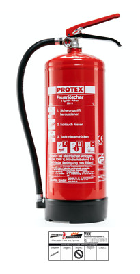 Feuerlöscher PDE 6 Protex 6kg ABC Pulver inkl. Halterung und Plakette