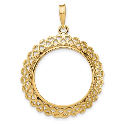 1982-Jetzt US $5 Gedenkmünze Krappen-Set alternierende Herzen Münzeinfassung in 14k Gold