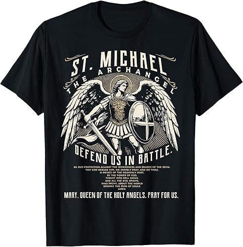 NEW LIMITED Saint Michael the Archangel Prayer Catholic Christian Pastor T-Shirt