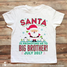 Christmas Big Brother Pregnancy Announcement Shirt Baby Reveal to Family