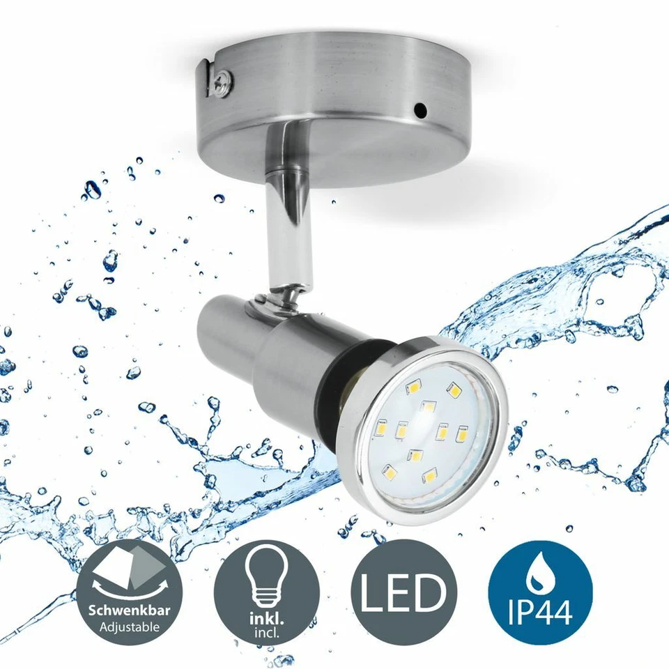 Badlampe LED Deckenstrahler IP44 Badezimmer GU10 1er Decken-Spot Wand-Leuchte 5W - Bild 2 von 4